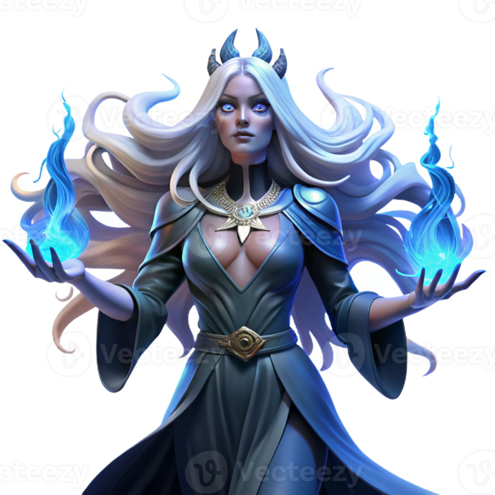 magnificent modern A Ethereal Sorceress with Long exclusive png