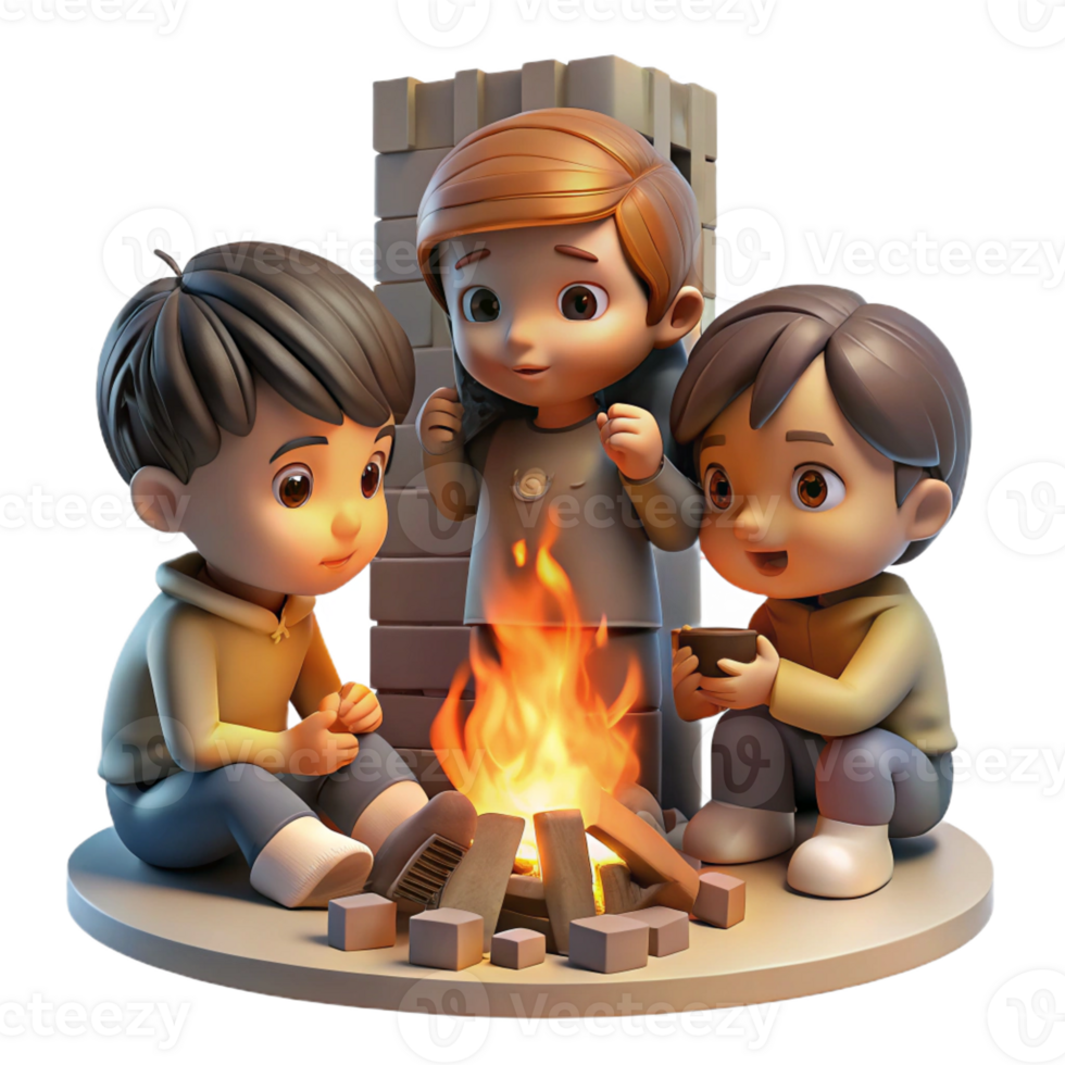 wonderful artistic A Group of Three Resilient Children high resolution png