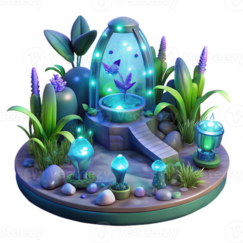 extraordinary contemporary A Futuristic Garden Filled with high resolution png