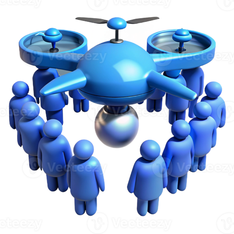 elegant artistic A Levitating Drone Casting a Menacing Shadow professional png