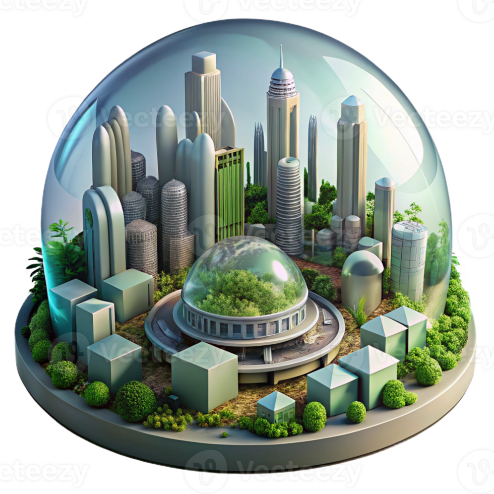 elegant minimalist A Futuristic City Built Within a Giant authentic png