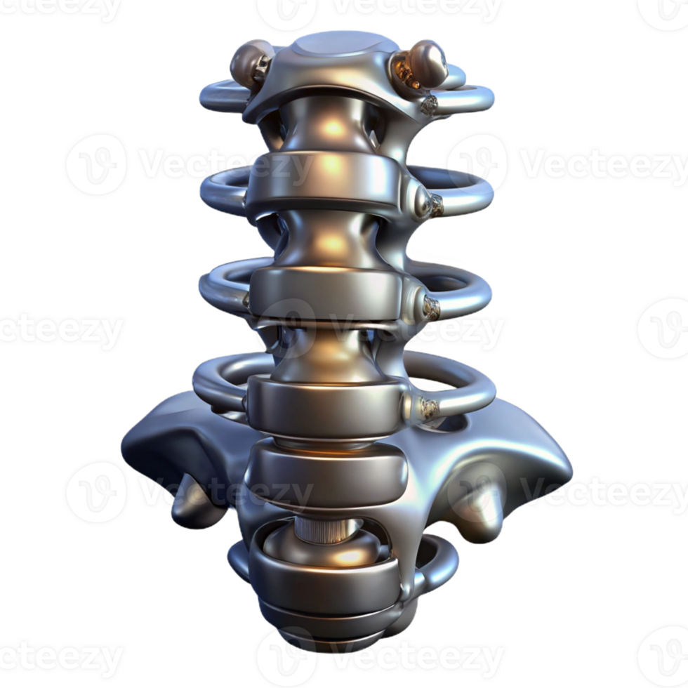 impressive contemporary Biomechanical Spine Composed of 4K png