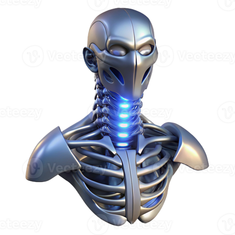 dramatic abstract Biomechanical Neck with Exposed Vertebrae original png