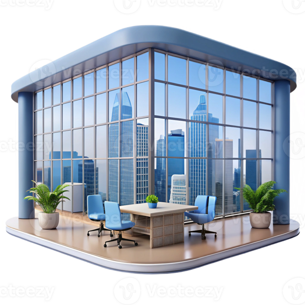 magnificent abstract Modern Office Building Interior with Large W high quality png