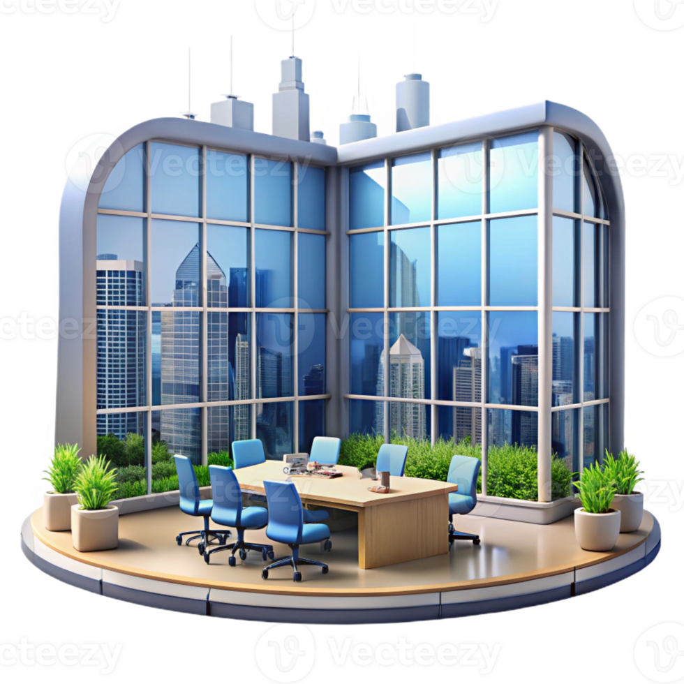 impressive traditional Modern Office Building Interior with Large W detailed png