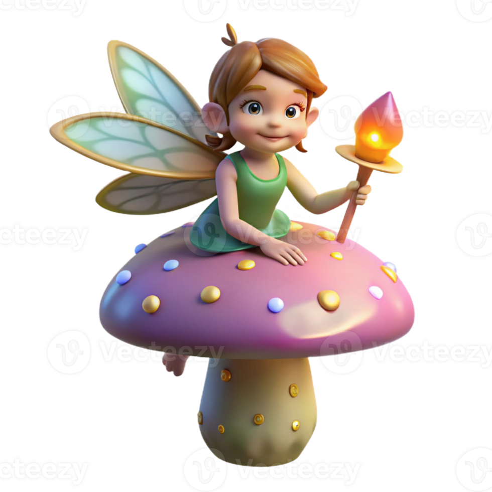 serene artistic A Mischievous Pixie with Iridescent Wings professional png