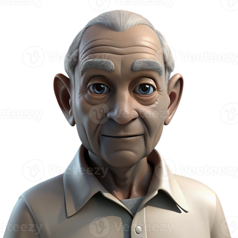 serene minimalist Portrait of an Elderly Man with Deep detailed png