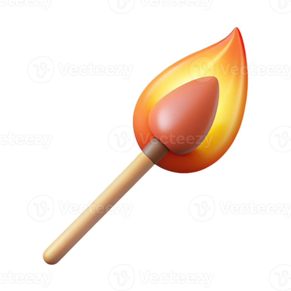 serene classic A Single Lit Matchstick with a Flickering original png