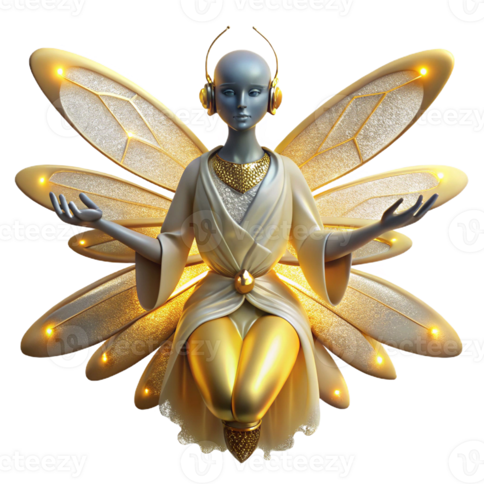 vibrant artistic A Lone Ethereal Humanoid Figure with detailed png
