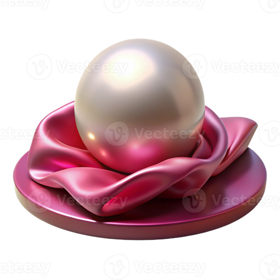 dramatic vintage A Single Pearl Resting on a Velvet premium png