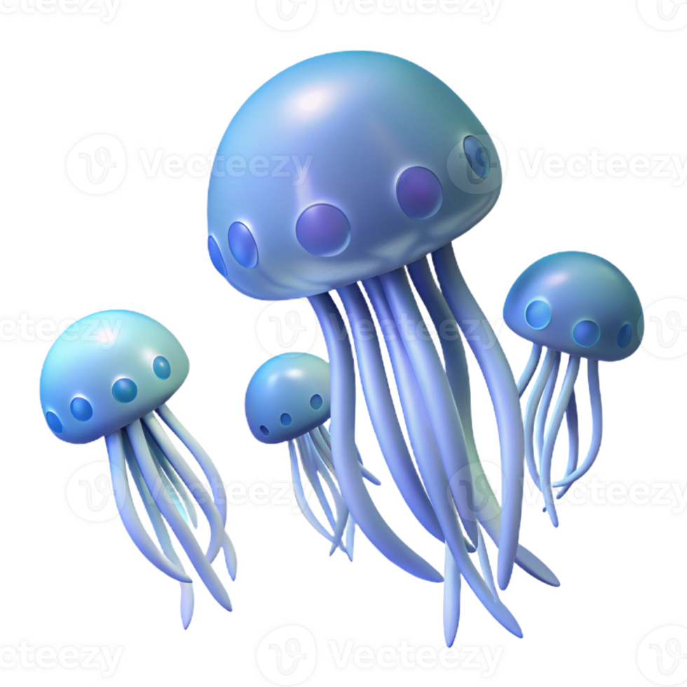 wonderful abstract A school of jellyfish gracefully drifting in the deep ocean, bioluminescent, dark background authentic png