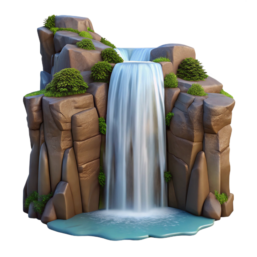 Waterfall Cascading Down Cliff png