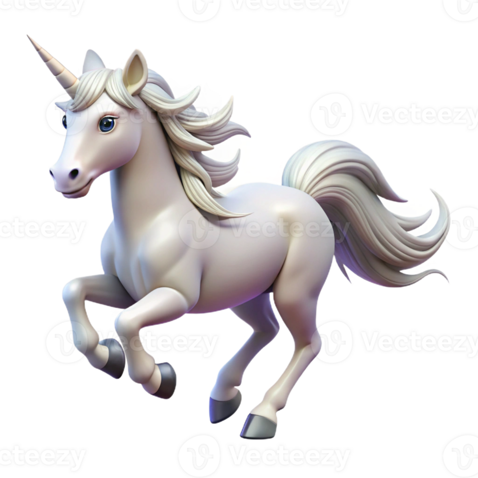wonderful abstract A majestic unicorn with a silver horn and flowing white mane, galloping through a field of wildflowers. Dreamlike, romantic style original png