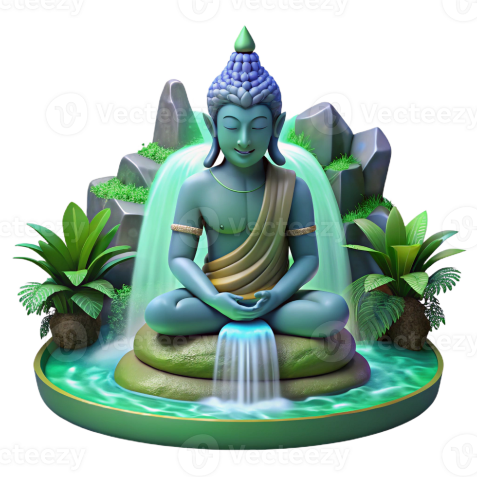 vibrant modern A Wise Naga Meditating Beneath a original png