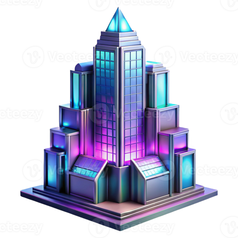impressive artistic Art Nouveau Skyscraper with Iridescent high quality png