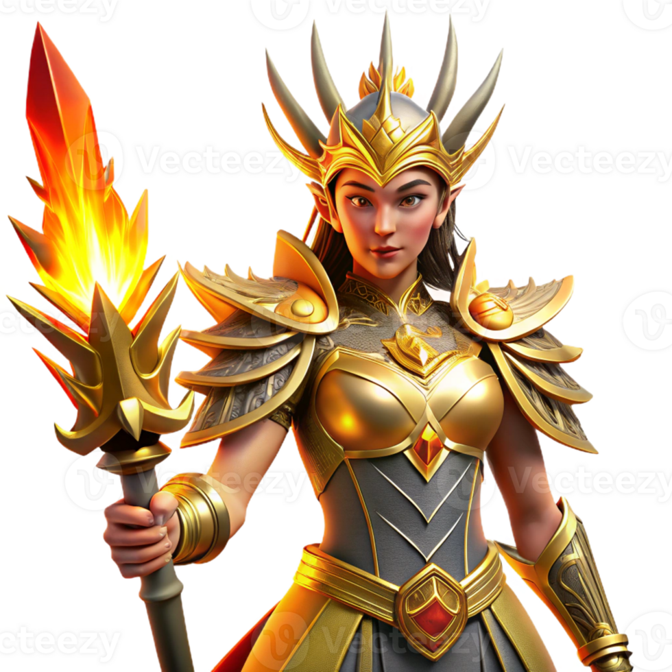 elegant classic A Fierce Warrior Queen with Intricate 4K png