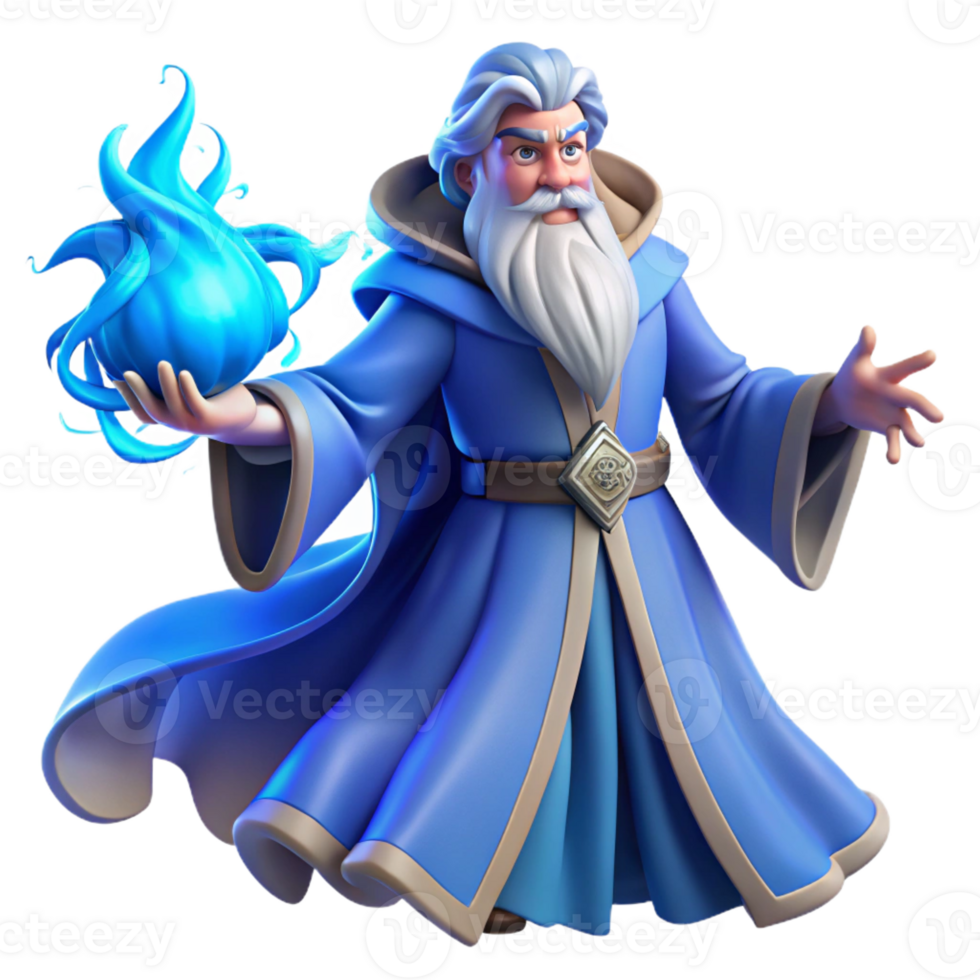 beautiful traditional A Powerful Wizard with a Long White Beard high quality png