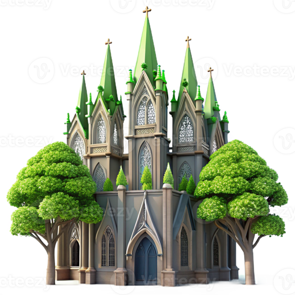 elegant rustic A Towering Gothic Cathedral Made of detailed png