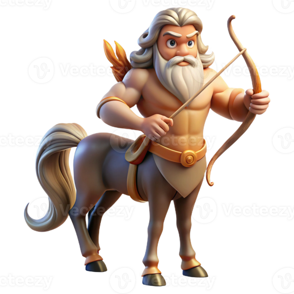 dramatic creative A Wise Old Centaur with a Long Flowing professional png