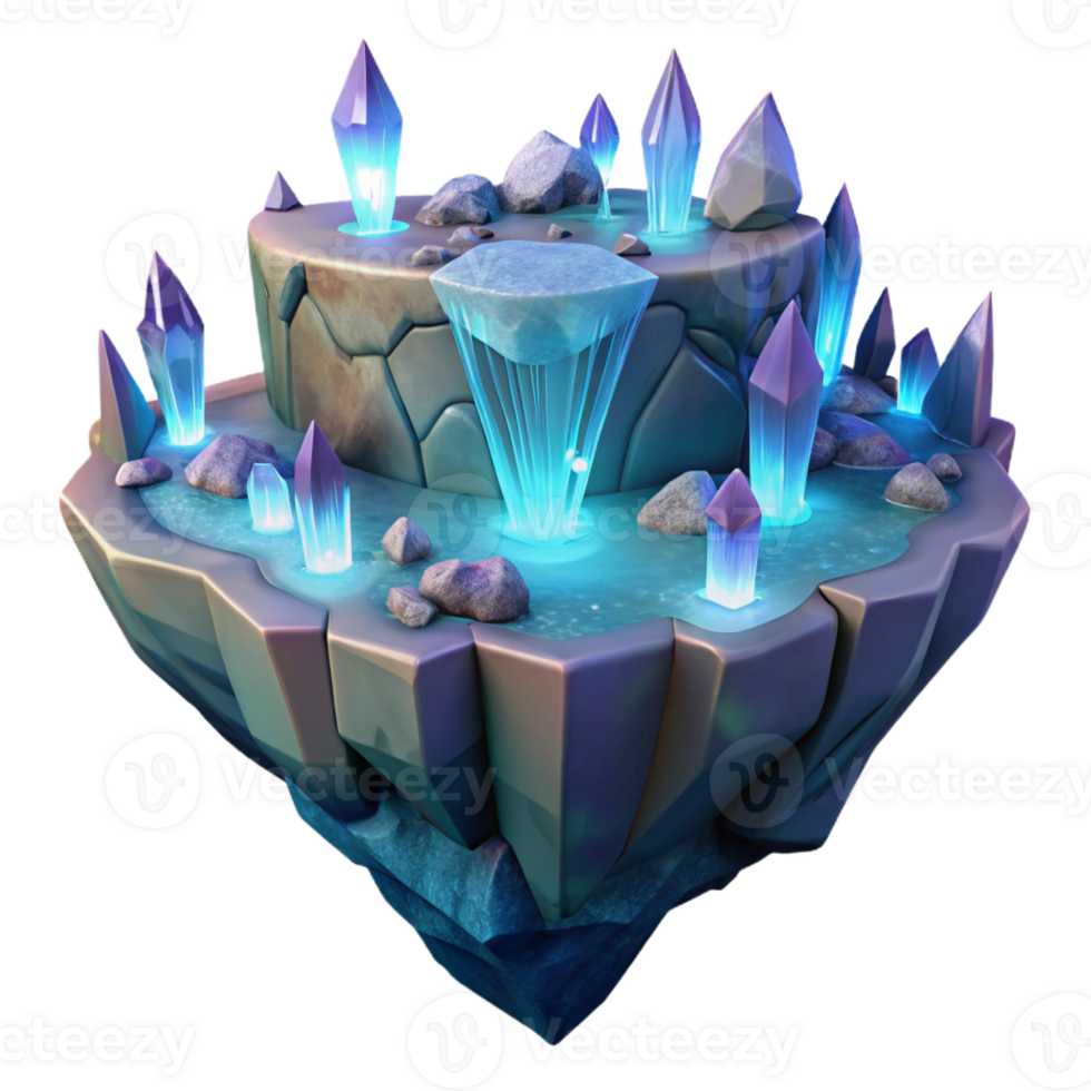 vibrant abstract A Mysterious Floating Island with high quality png