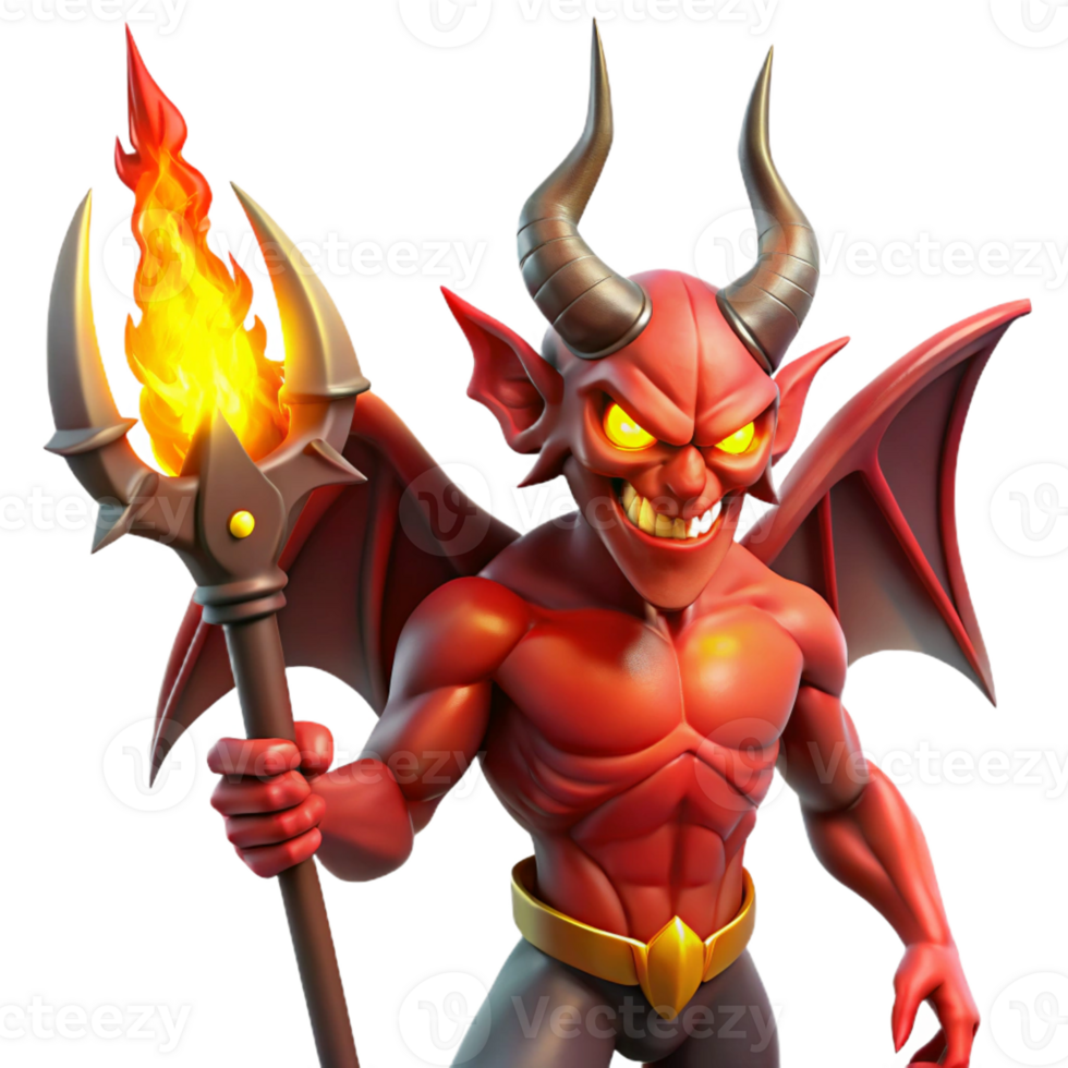 extraordinary modern A Fierce Winged Demon with Crimson Skin high resolution png