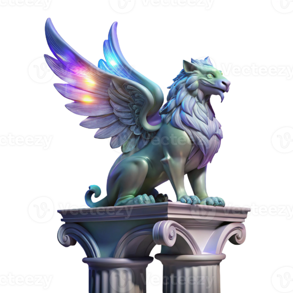 wonderful minimalist A Majestic Griffin with Iridescent original png