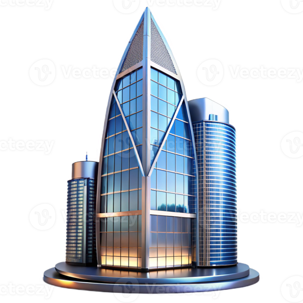stunning rustic A Modern Glass and Steel Skyscraper with 4K png