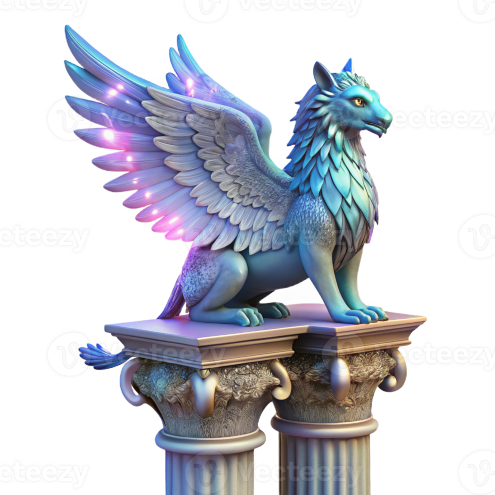 extraordinary modern A Majestic Griffin with Iridescent high resolution png