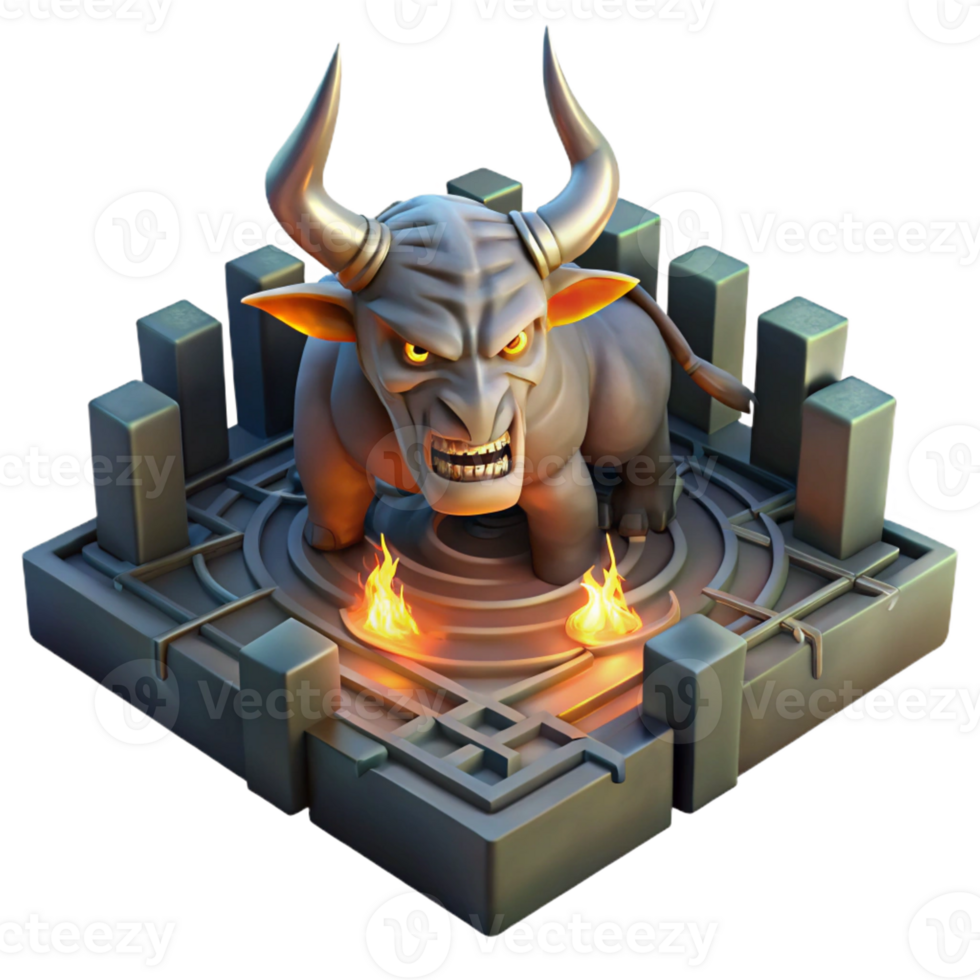 impressive traditional A Fierce Minotaur Trapped Within a original png