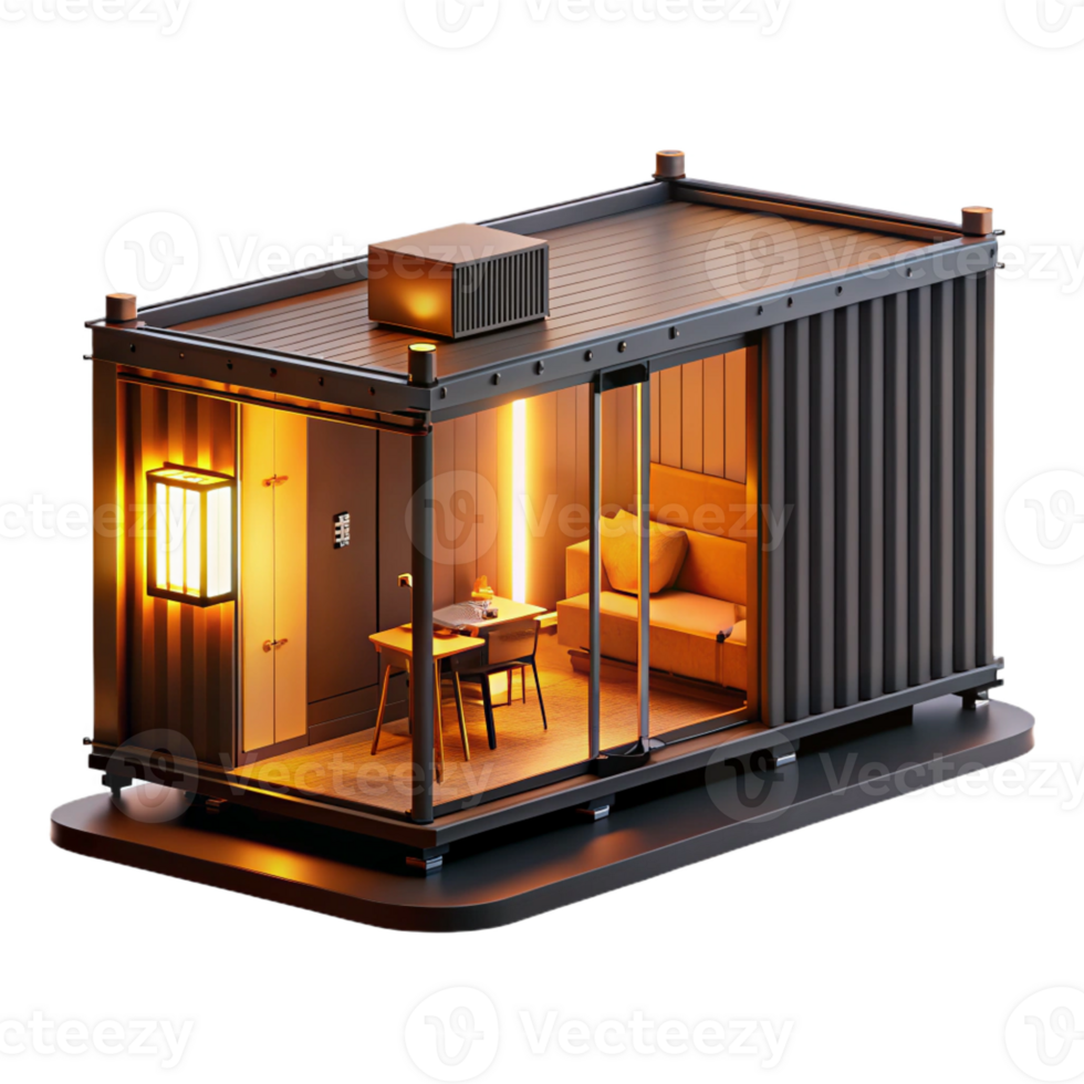 stunning artistic A Micro Apartment Built Inside a 4K png