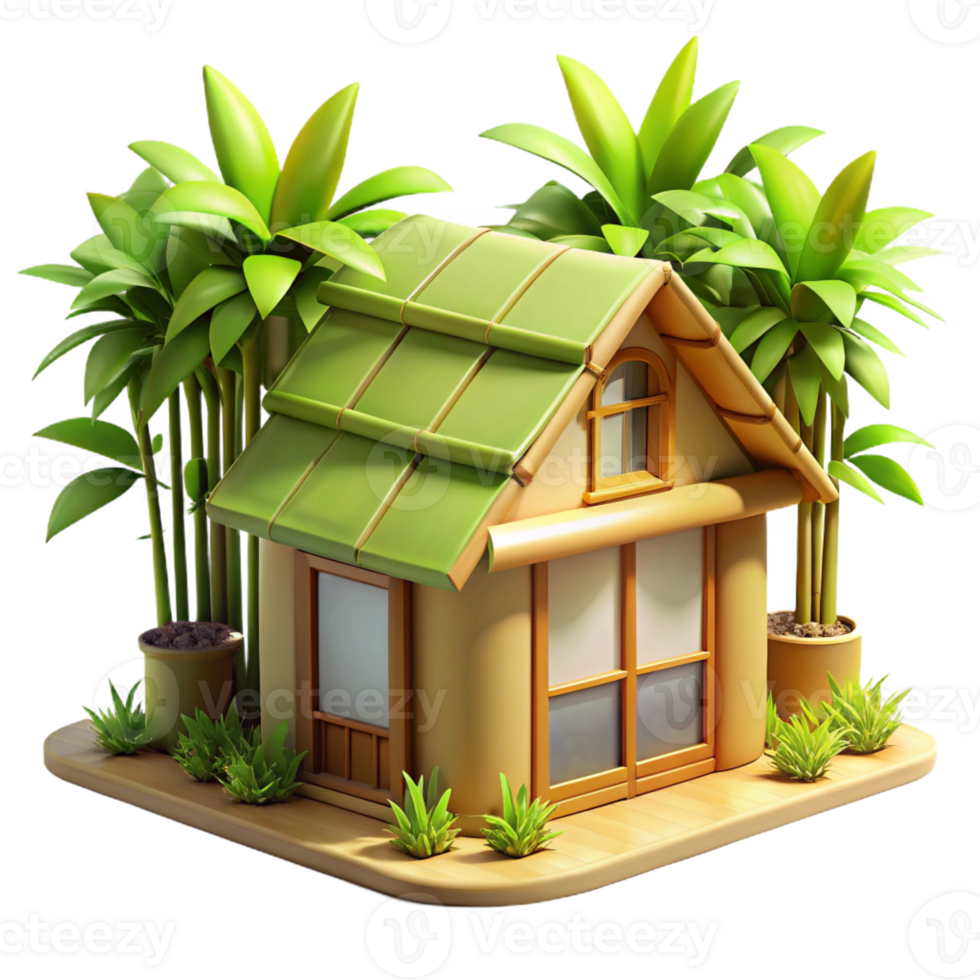 wonderful abstract A Sustainable Eco House Built of Bamboo high quality png