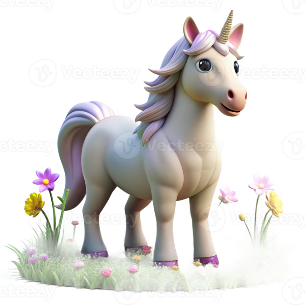 impressive vintage A Benevolent Unicorn Grazing in a Meadow professional png