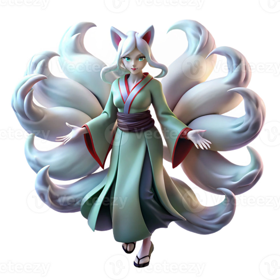 extraordinary rustic A Cunning Kitsune with Nine Tails genuine png