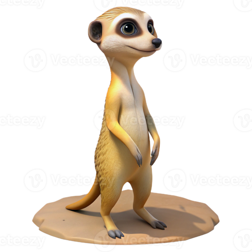 vibrant traditional A Curious Meerkat Standing Upright on Its genuine png