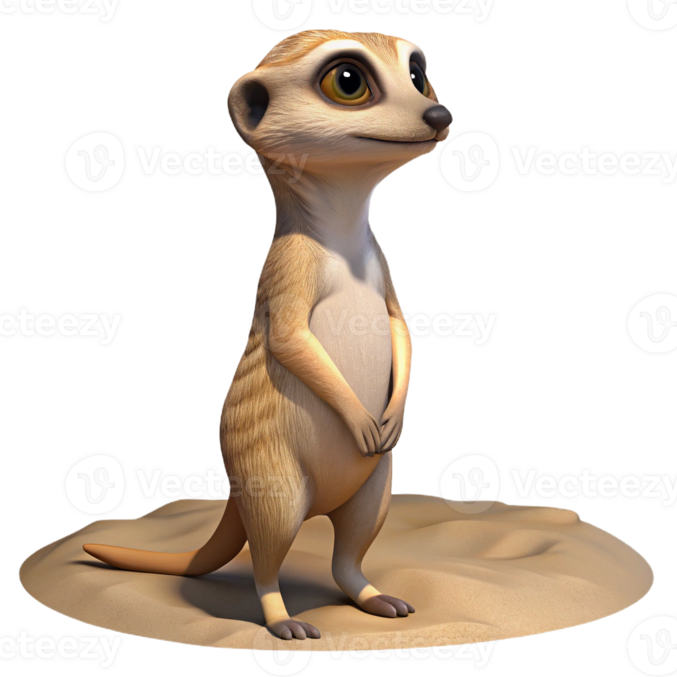 wonderful classic A Curious Meerkat Standing Upright on Its exclusive png