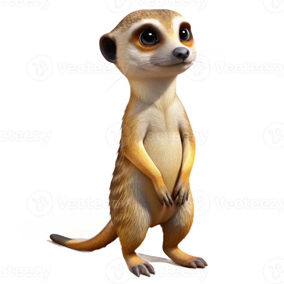 extraordinary modern A Curious Meerkat Standing Upright on Its premium png
