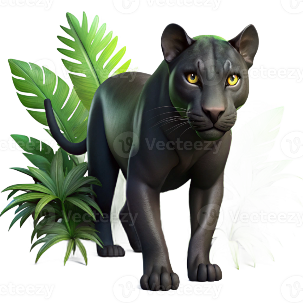 extraordinary creative A Sleek Black Panther Prowling Through a authentic png