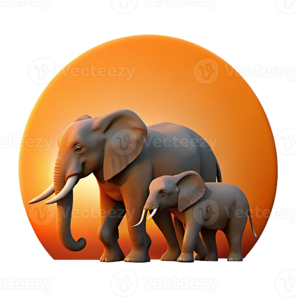 beautiful rustic A Family of Elephants Crossing a Dusty premium png