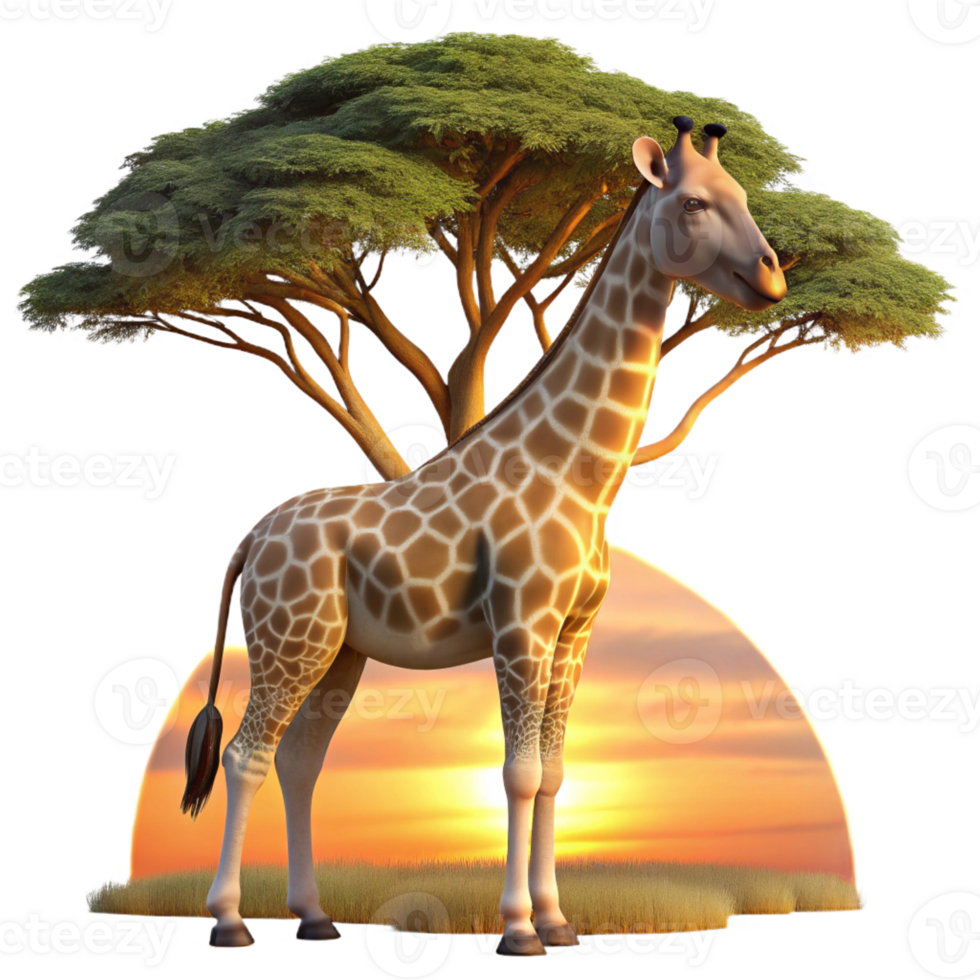 extraordinary traditional A Graceful Giraffe Reaching for Leaves high quality png