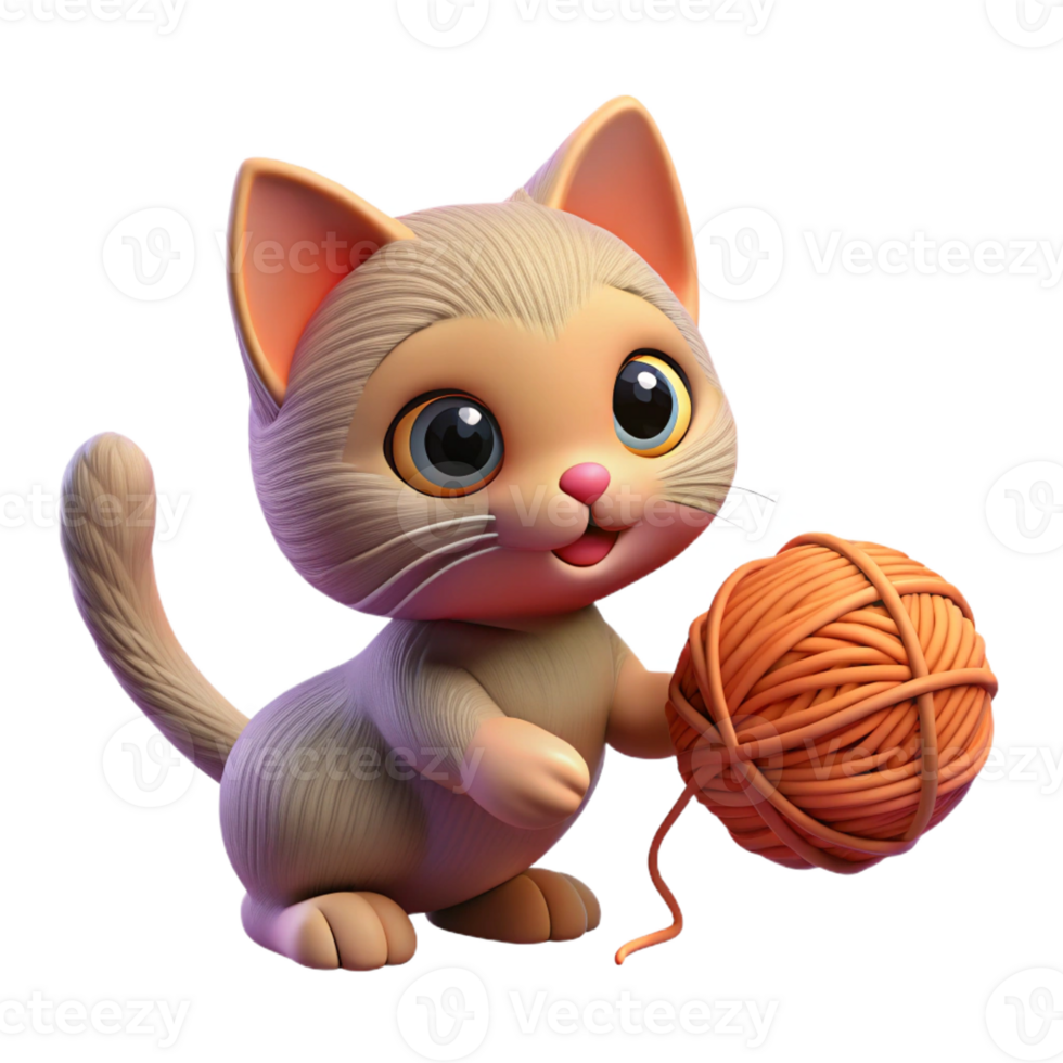 elegant classic A Playful Kitten Batting at a Ball of high quality png