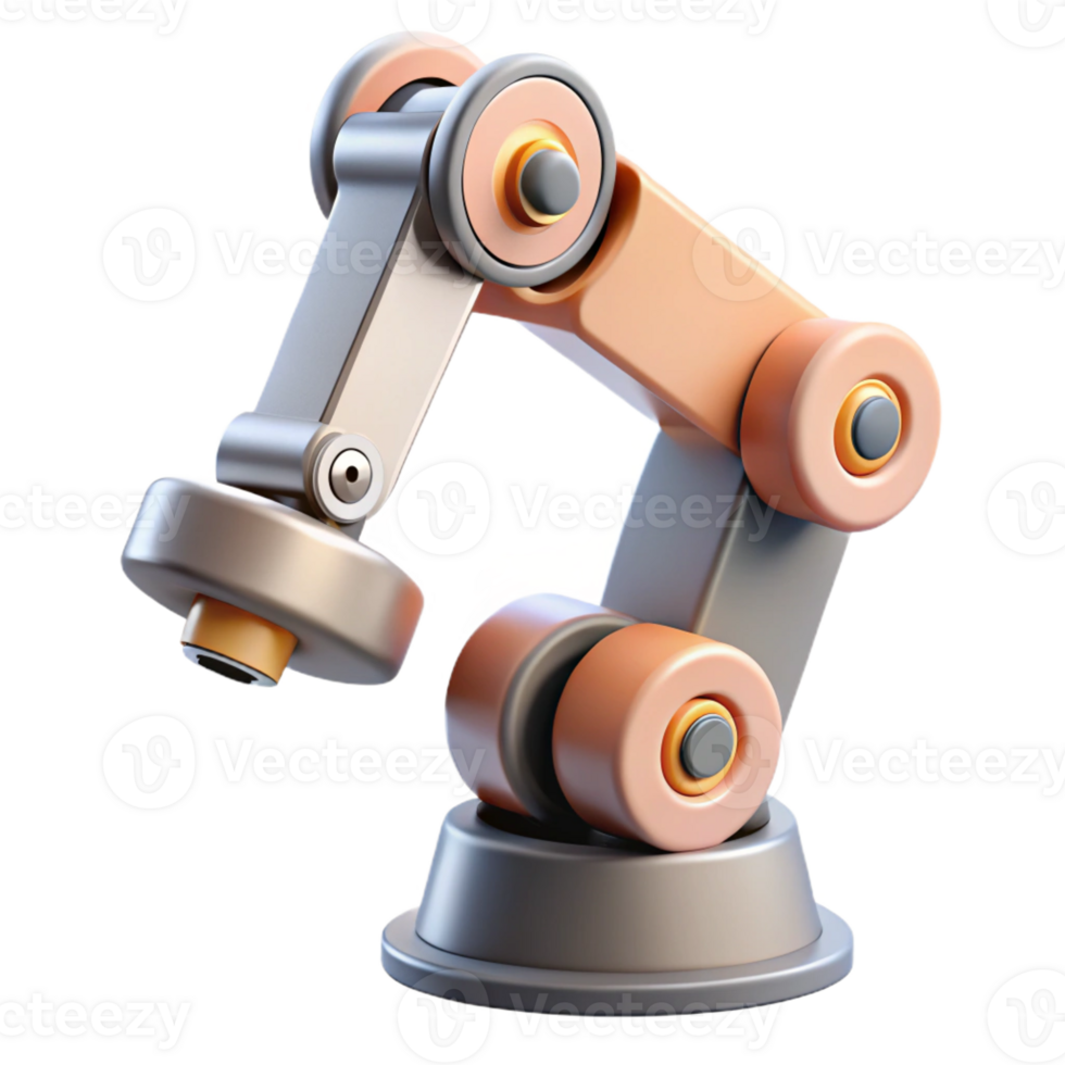 celebrated gothic Ultra-detailed, hyper-specific, photorealistic professional render of a single isolated cutout, robotic arm with articulated joints, with Transparent Background 8K png