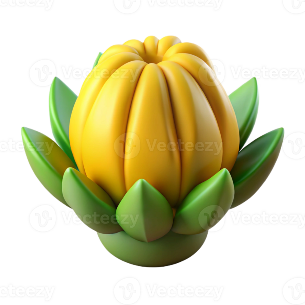 mesmerizing distinguished Hyper-specific professional render of a single, unopened sunflower bud, isolated cutout with Transparent Background png