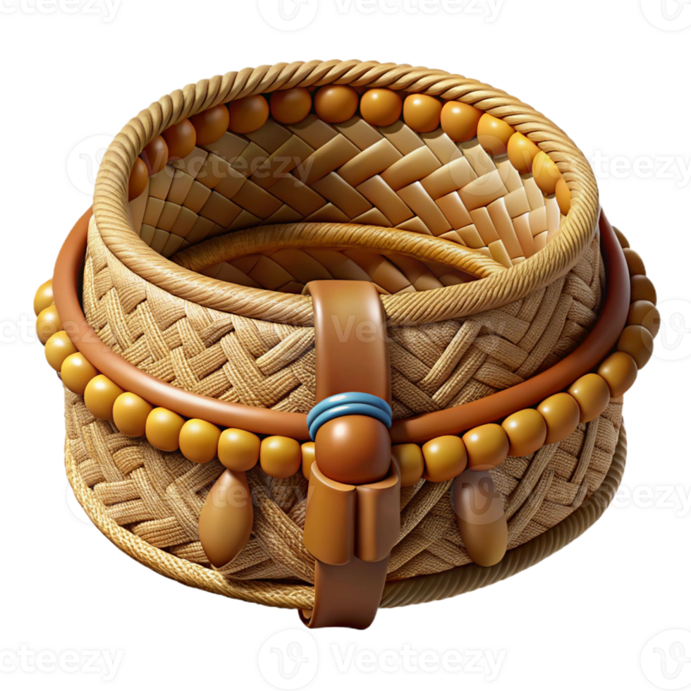 stunning baroque Photorealistic, ultra-detailed, isolated cutout, tribal woven belt, natural fibers, intricate beadwork with Transparent Background crisp png