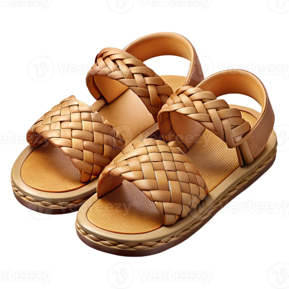 standout impressionist Photorealistic, ultra-detailed, isolated cutout, tribal woven sandals, natural fibers, intricate straps with Transparent Background artisan png