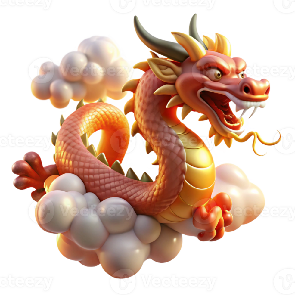 beautiful classic A Proud Chinese Dragon with Shimmering detailed png