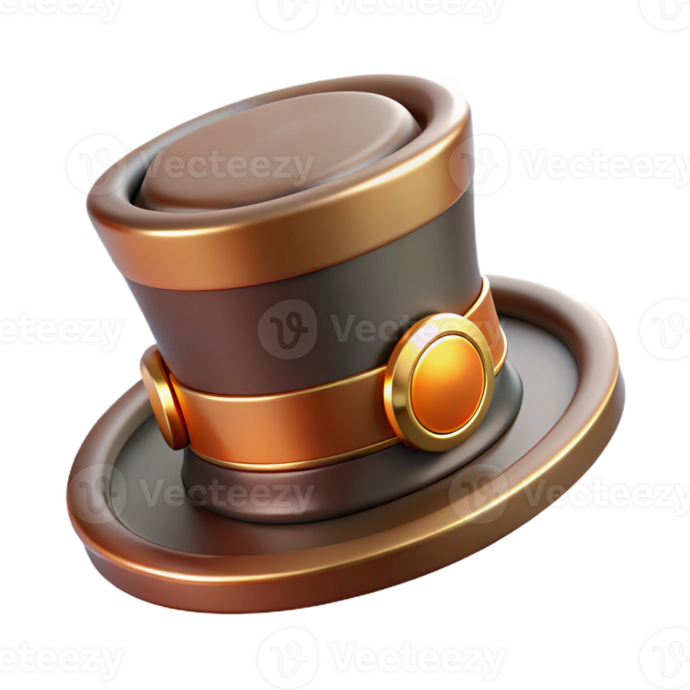 impressive inspired Steampunk top hat icon image with Transparent Background png