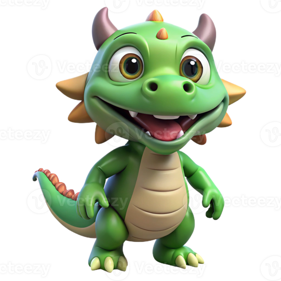 extraordinary coveted A cartoon dragon, friendly and smiling with Transparent Background png