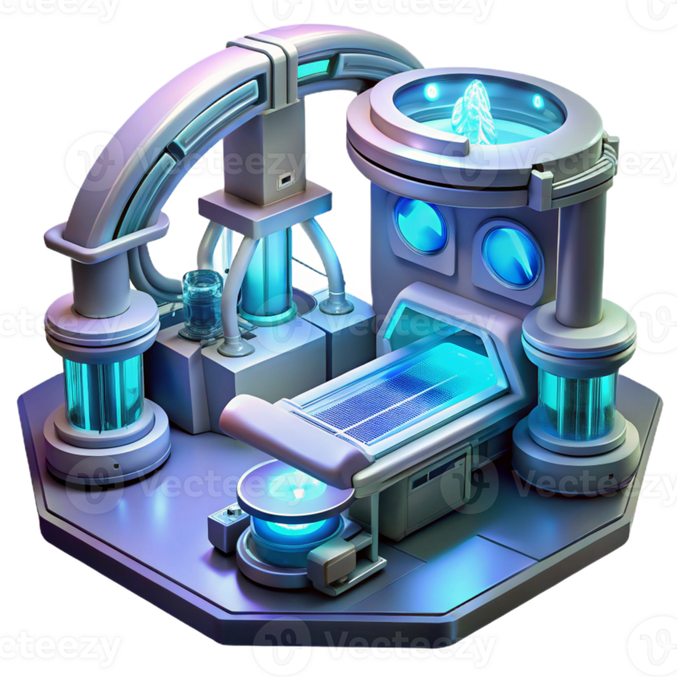 serene classic A Futuristic Medical Bay with Glowing genuine png