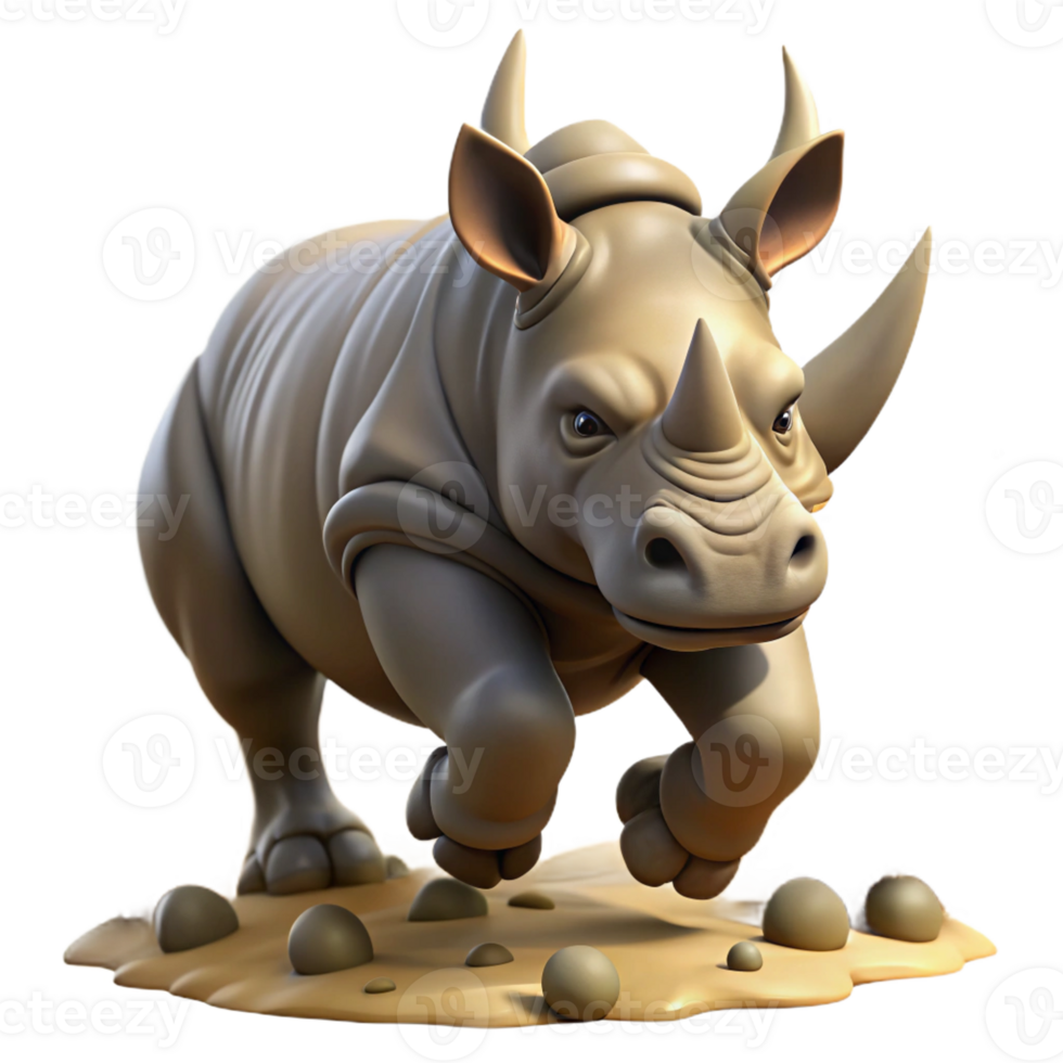 impressive minimalist A Rhinoceros Charging Through the 4K png