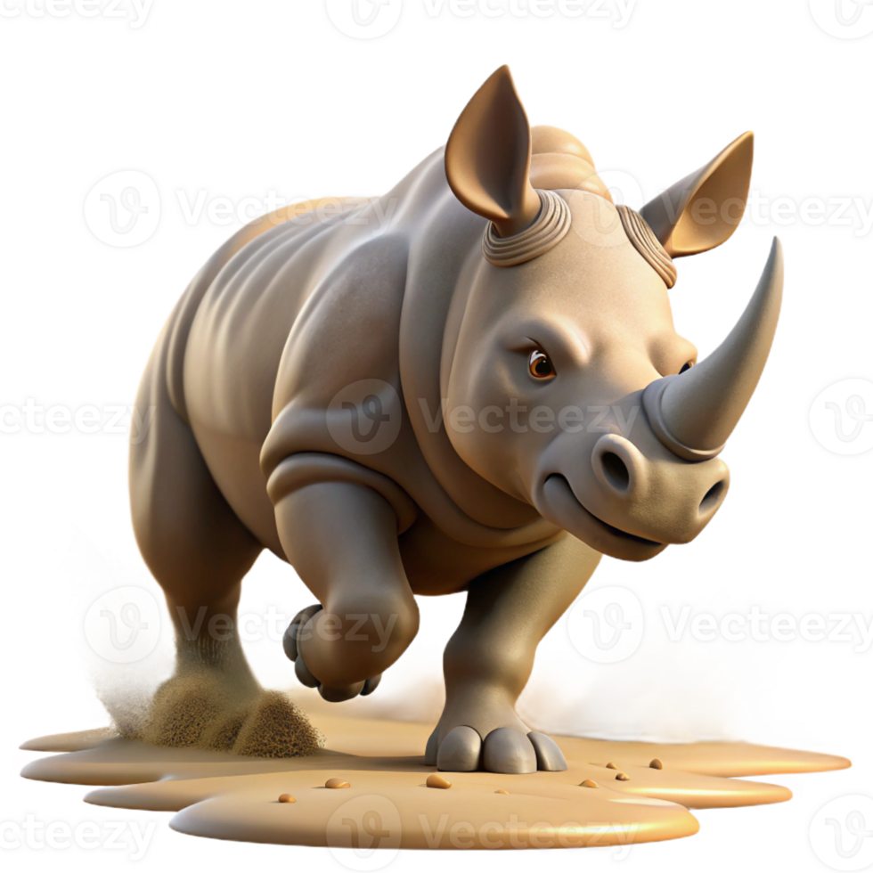 elegant rustic A Rhinoceros Charging Through the 4K png